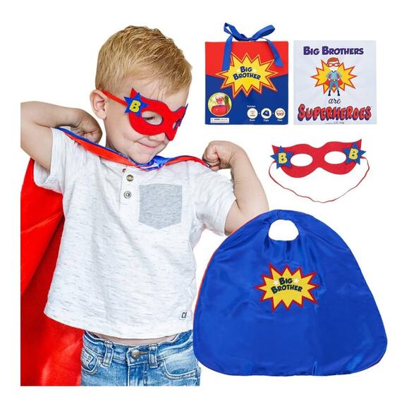 Big Brother Gifts for Boy - 3-Piece Big Brother Superhero Cape, Mask & Book Set - Picture 7 of 8